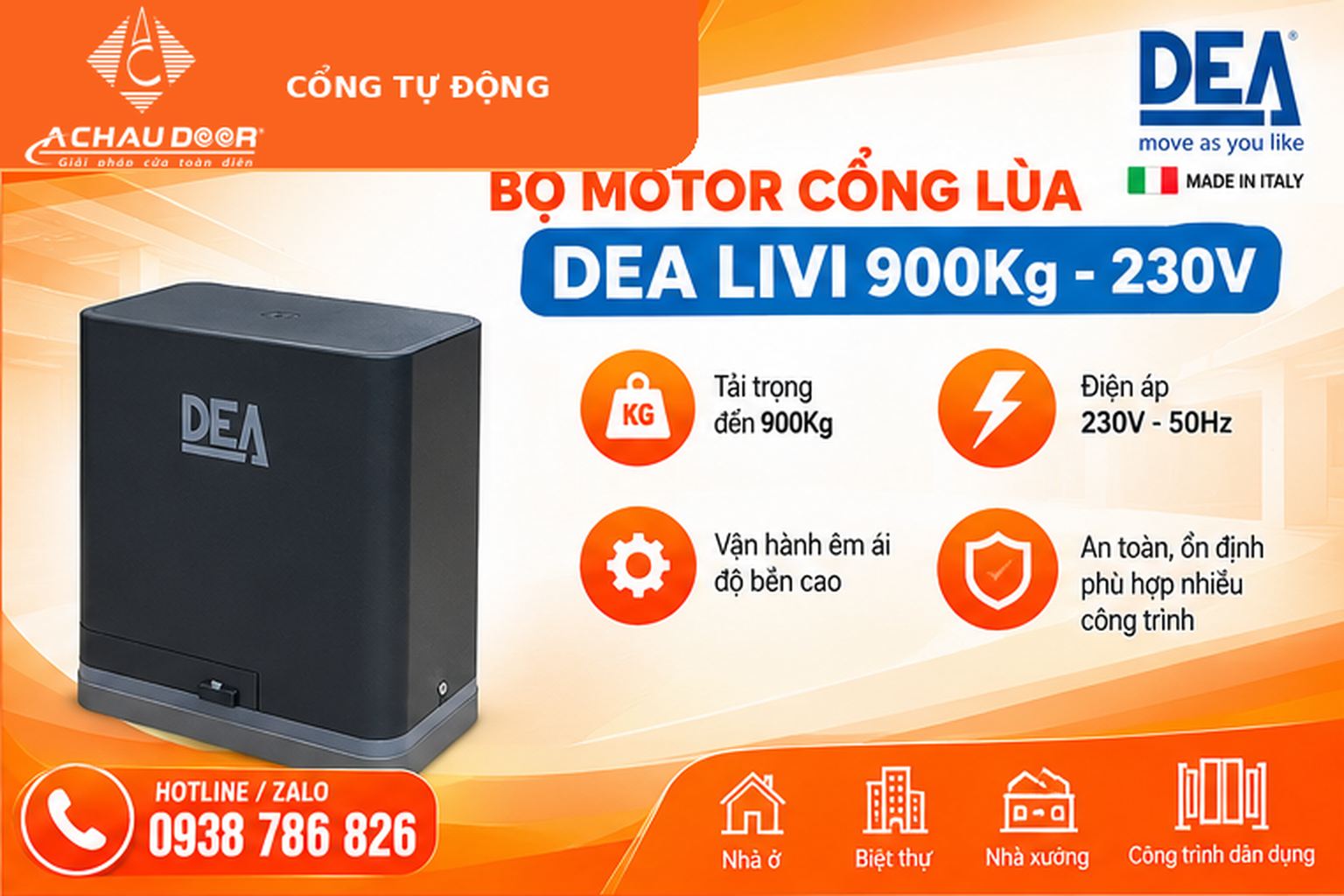 02 Anh gioi thieu DEA LIVI 900kg 230V