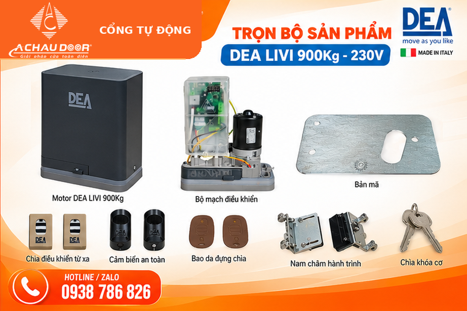 04 Anh tron bo phu kien DEA LIVI 900kg 230V