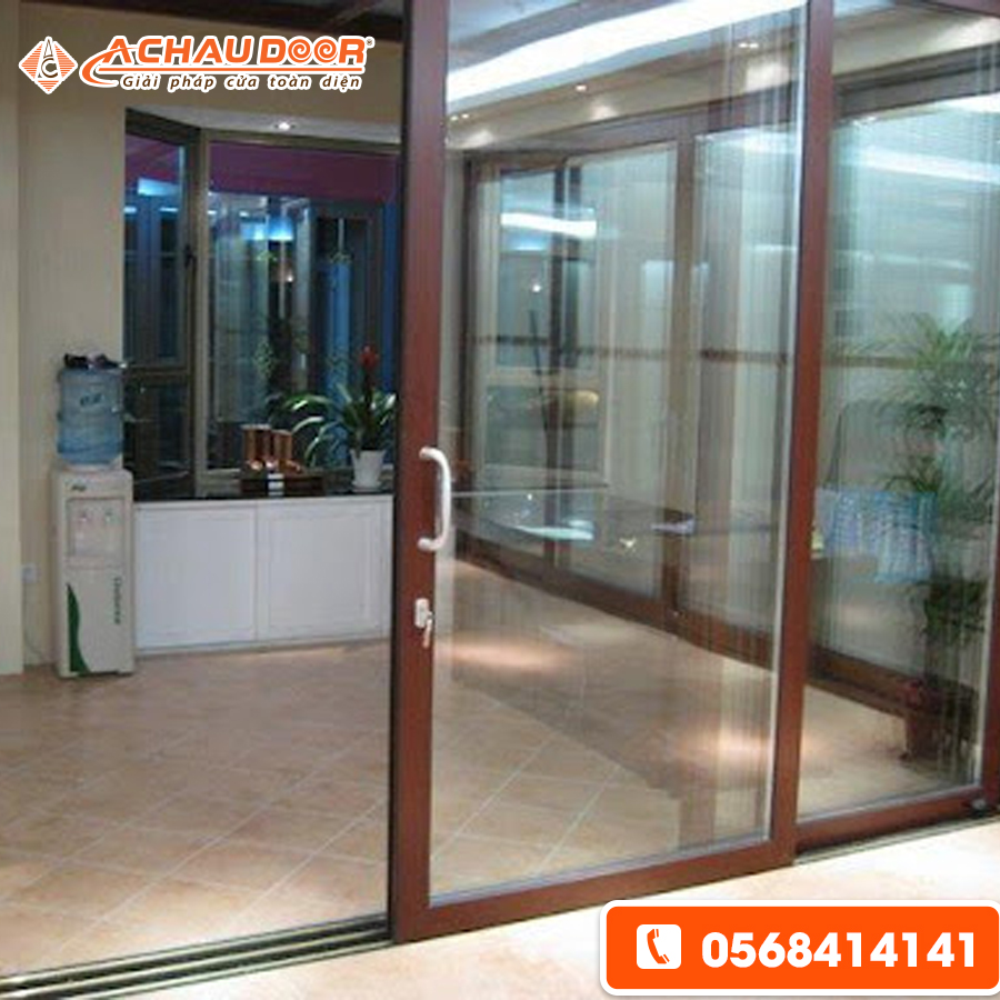 Cửa đi mở trượt 2 cánh nhôm Xingfa