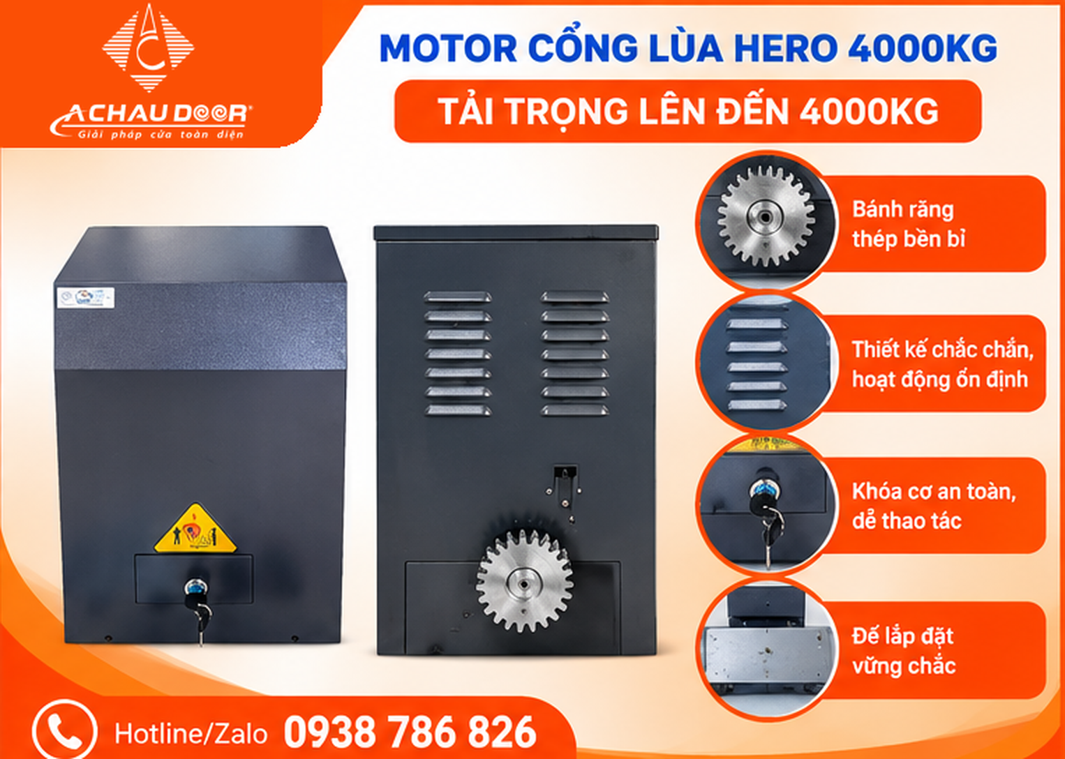 Motor Cổng Trượt HERO 4000kg 220V 2 HERO 4000KG 02 gioi thieu