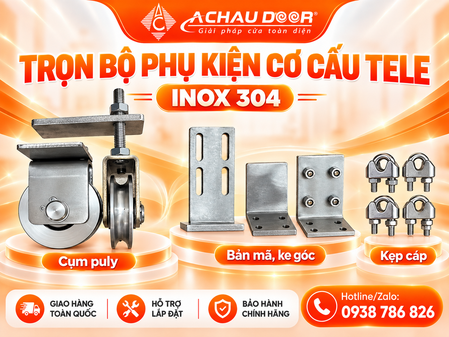 Phu kien cong co cau tele INOX 304 3