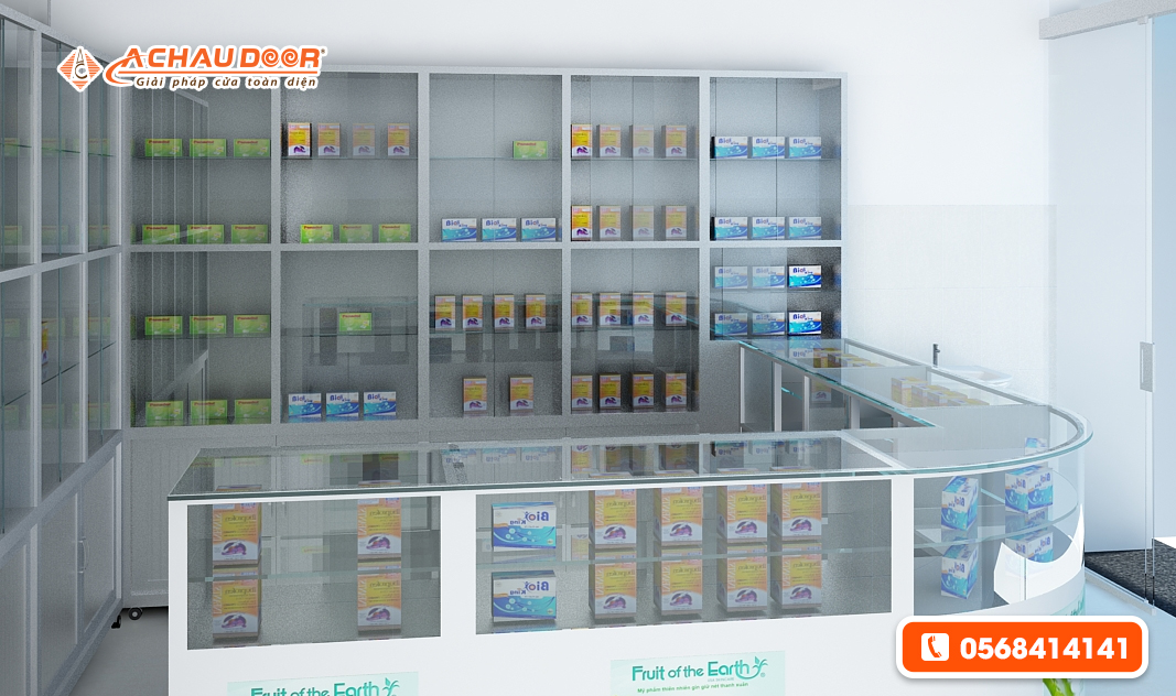 Mẫu tủ thuốc tây nhôm kính bền đẹp giá tốt cho nhà thuốc 2 Tủ thuốc tây nhôm kính