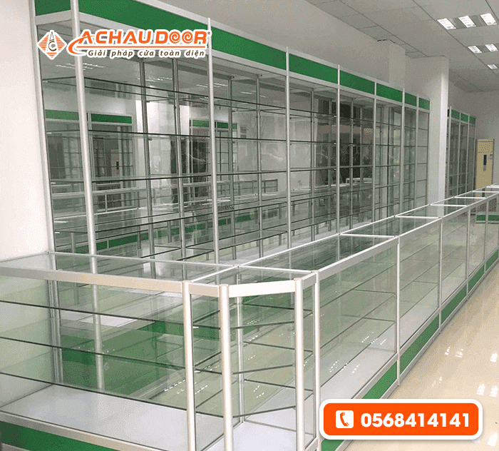 Mẫu tủ thuốc tây nhôm kính bền đẹp giá tốt cho nhà thuốc 3 Tủ thuốc tây nhôm kính