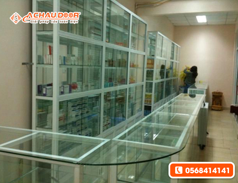 Mẫu tủ thuốc tây nhôm kính bền đẹp giá tốt cho nhà thuốc 6 Tủ thuốc tây nhôm kính