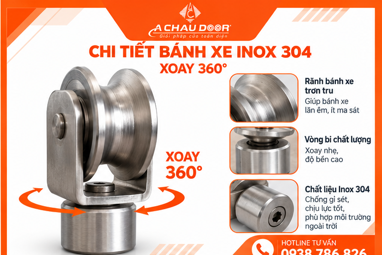 banh xe inox 304 xoay 1