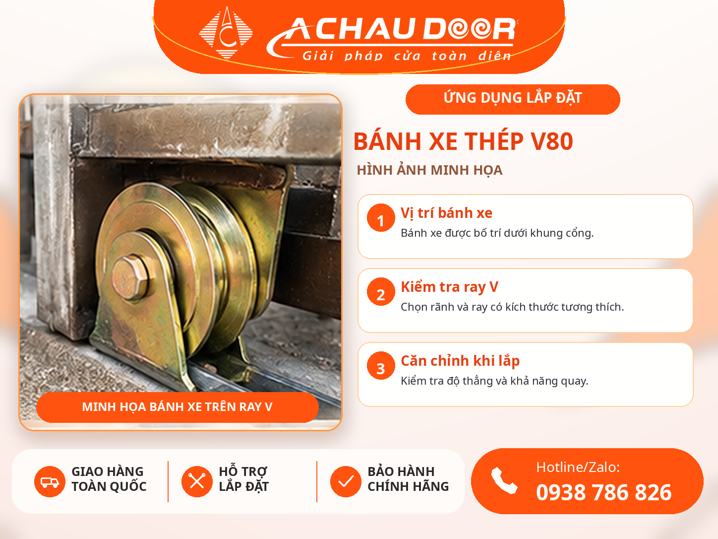 Bánh Xe Thép V80 Mạ Kẽm 3 banh xe thep v80 2