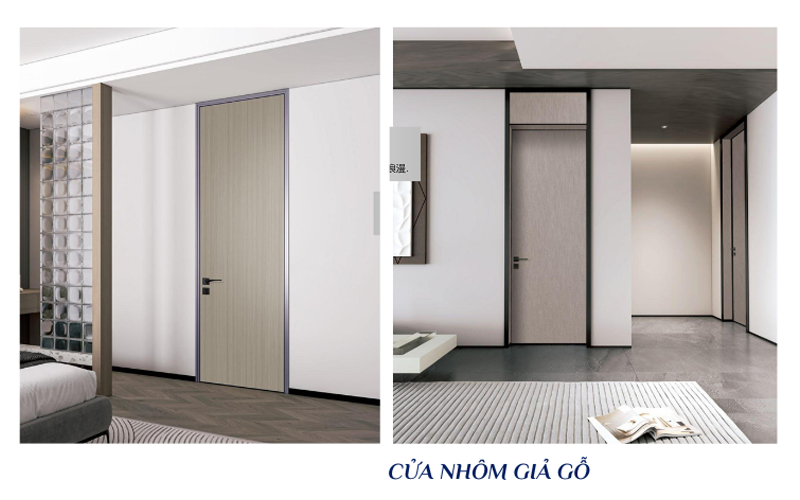 cửa nhôm giả gỗ phòng ngủ