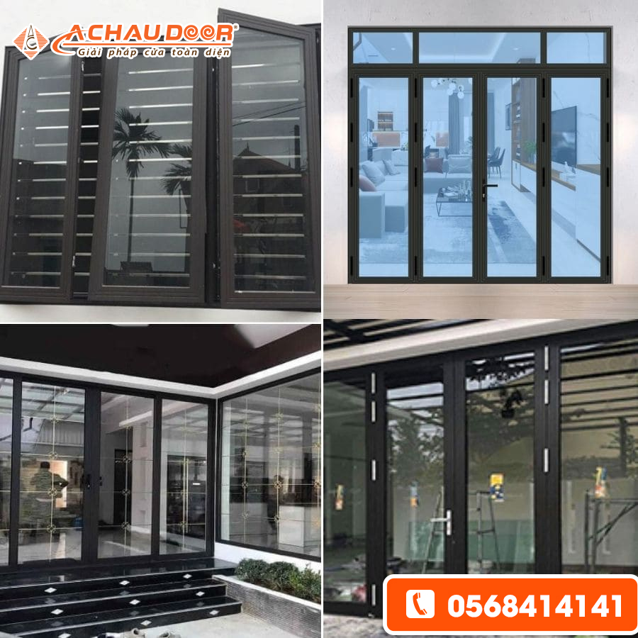 cửa nhôm xingfa màu đen