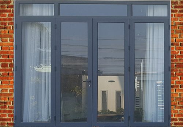 cửa nhôm xingfa màu xanh ghi