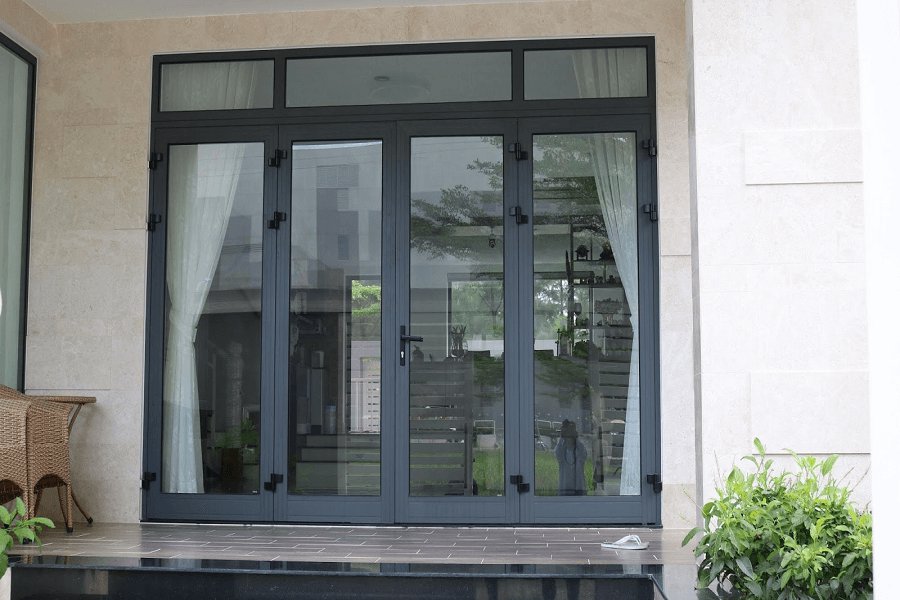 cửa nhôm xingfa màu xanh ghi