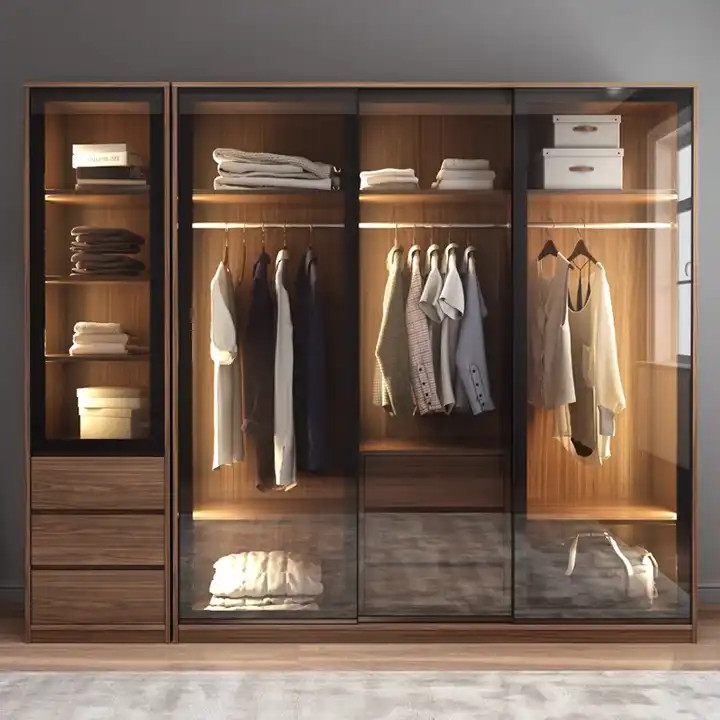 tủ quần áo cánh nhôm kính đẹp sang trọng mới nhất 2025 3 tủ nhôm kính đựng quần áo